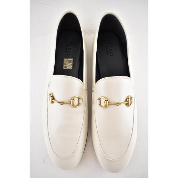 Gucci Brixton Collapsible Mystic White Leather Horsebit Slipper Flat Loafer 41.5 - Picture 11 of 16